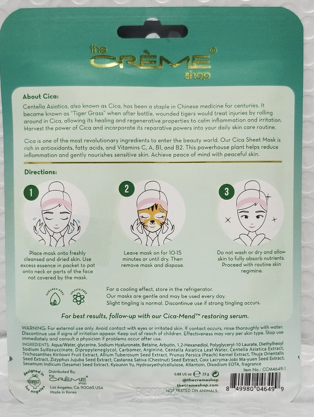 The Creme Shop Cica-mend Blemish Care 2-in-1 Cleansing Foam & Sheet Mask